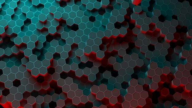 Absract hexagon pattern. 3D Rendering