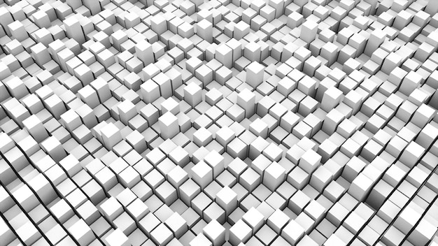 Abstact white surface cubes 3d rendering backdrop