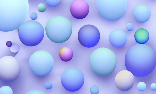 Abstract 3d background design with pastel colored spheres