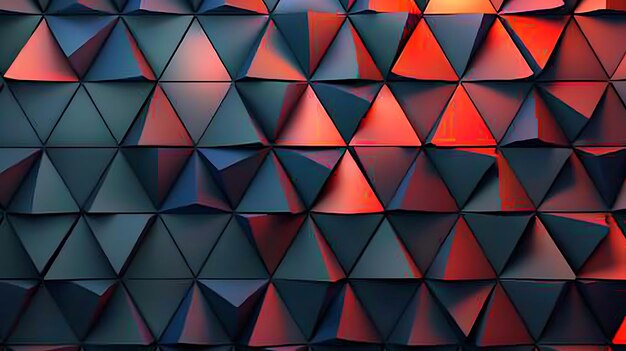 Abstract 3D background of red and black triangular shapes