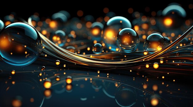 Abstract 3D Background with Luminous Spheres