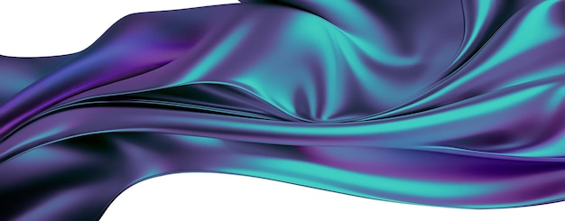 Abstract 3D Background with Neon Color Silk Waves