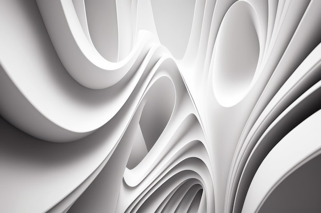 Abstract 3d background with white swirls Generative AI