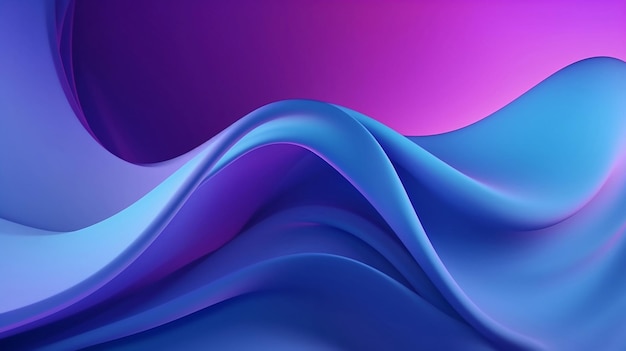 Abstract 3D beautiful blue and purple gradient and Wavy Satin Background