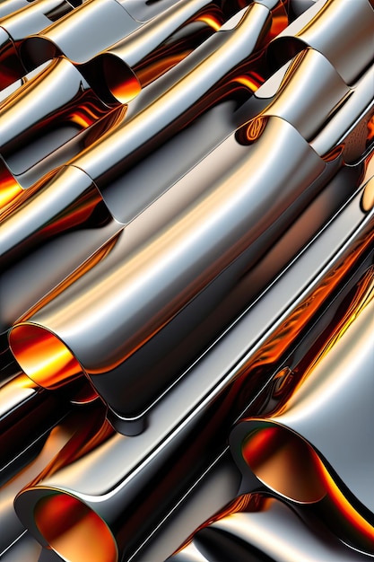 Abstract 3D Chrome Background