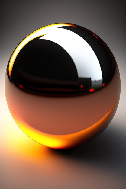 Abstract 3D chrome ball