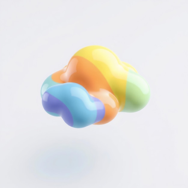 Abstract 3D cloud shape with bright colors