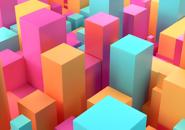 Photo abstract 3d colorful cubes background