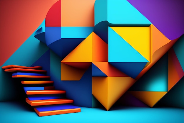 Abstract 3d colorful figures background wallpaper