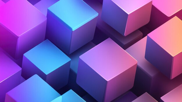 Photo abstract 3d cubes with vibrant gradient colors