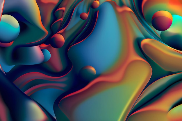 Abstract 3d fractal background with smooth liquid bionic forms