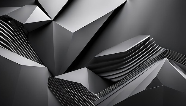 Abstract 3d geometric background design black color