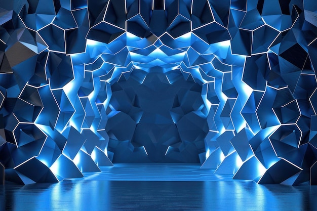 abstract 3D glowing geometric elements background