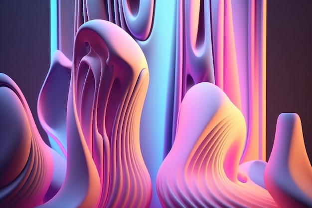 Abstract 3d holographic gradient drop liquid AI Generation