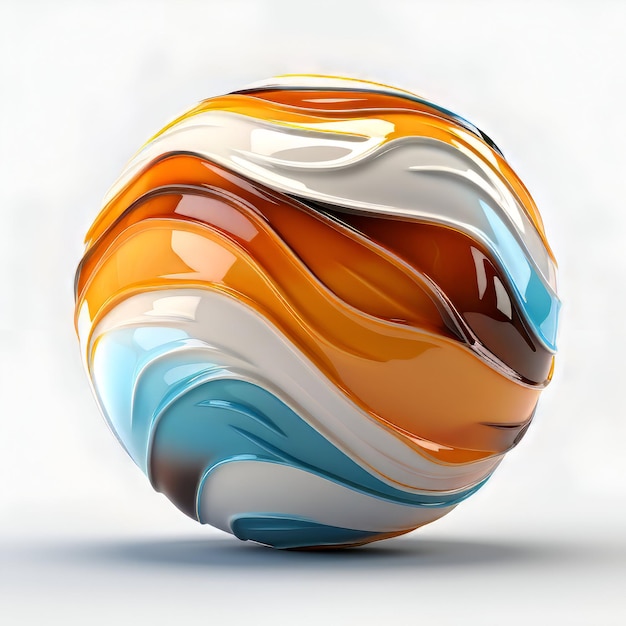 abstract 3d illustration of multicolor glass sphere on white background