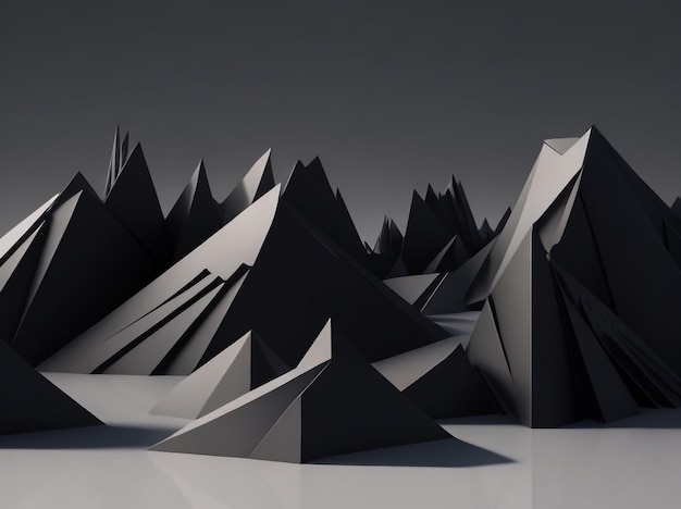 Abstract 3D Landscape Minimal Flat Line Data