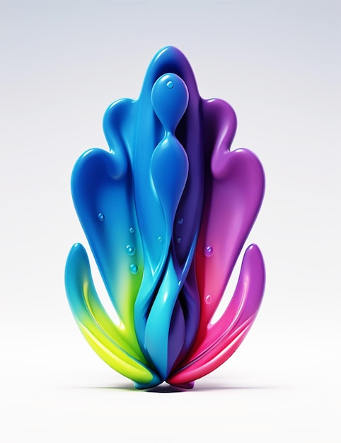 Abstract 3D liquid shape vibrant gradient color background