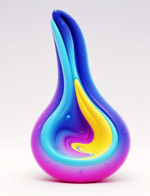 Abstract 3D liquid shape vibrant gradient color background