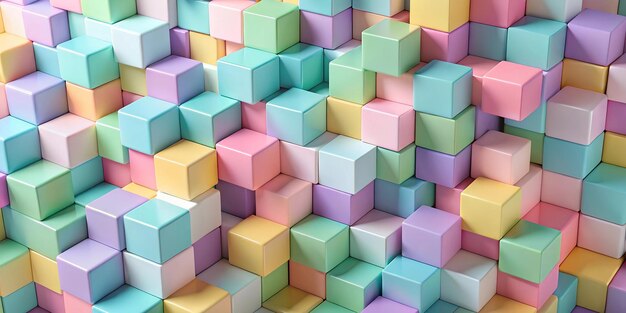 Photo abstract 3d multicolored cube matrix abstract background of squares and geometric mosaic