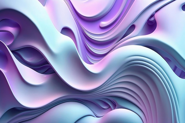 Abstract 3D pastel colors background. Background in the form of intricate waves . Generative AI