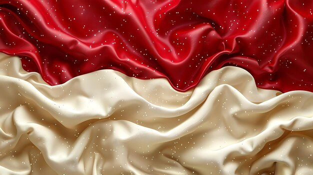 Abstract 3D realistic of Cherry red and offwhite wavy background Cherry Essence Realistic Abstract