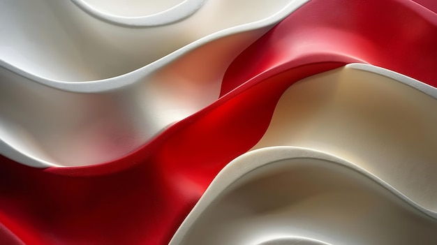 Abstract 3D realistic of Cherry red and offwhite wavy background Cherry Essence Realistic Abstract