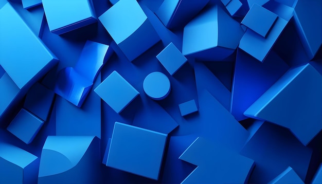 Photo abstract 3d render blue background design with geometric