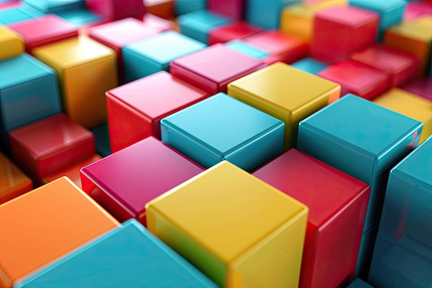 Abstract 3d render modern background design with colorful cubes