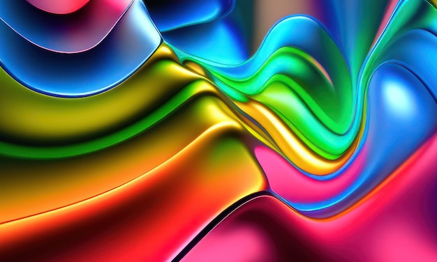 Abstract 3d rendered colorful wavy background