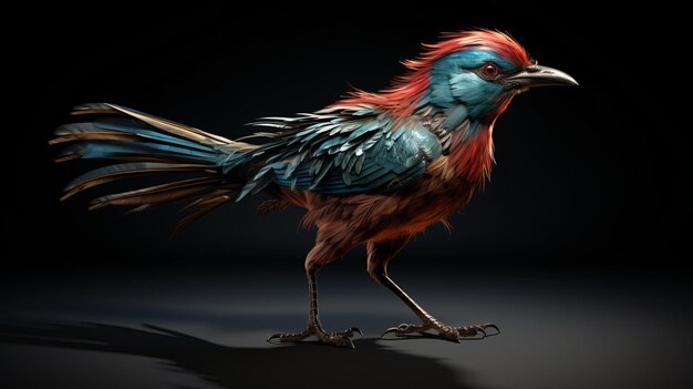 Abstract 3d Rendering Of A Bird In The Style Of Bob Byerley