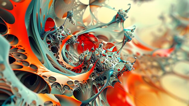 Abstract 3D rendering of a coral reef