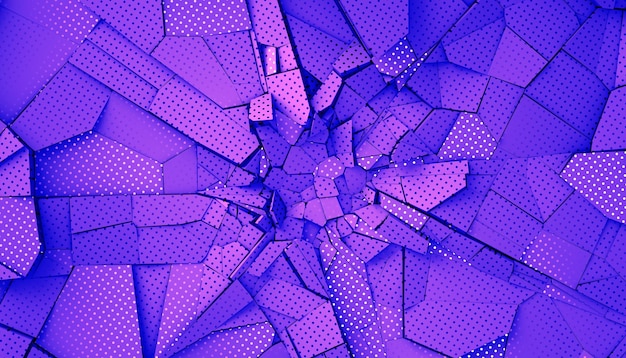 Abstract 3D Rendering of Cracked Surface