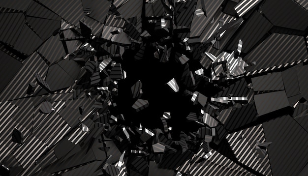 Abstract 3D Rendering of Cracked Surface