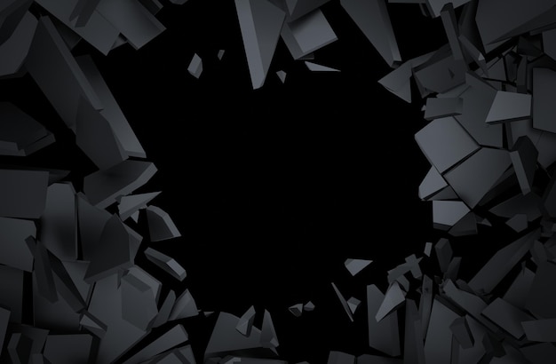 Abstract 3D Rendering of Cracked Surface