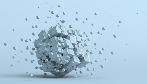 Abstract 3D Rendering of Cubes