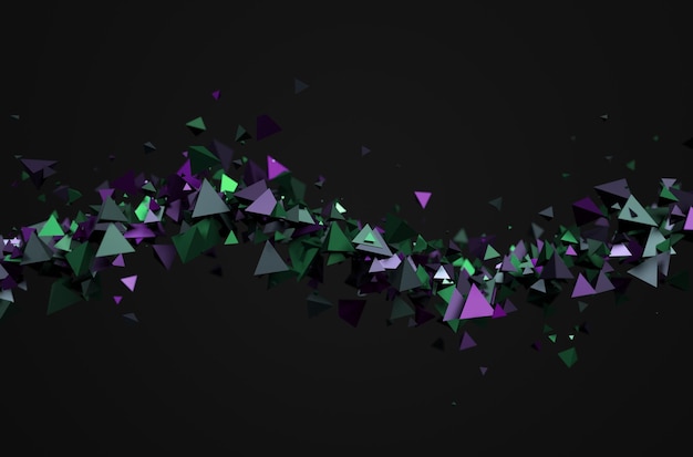 Abstract 3D Rendering of Flying Particles