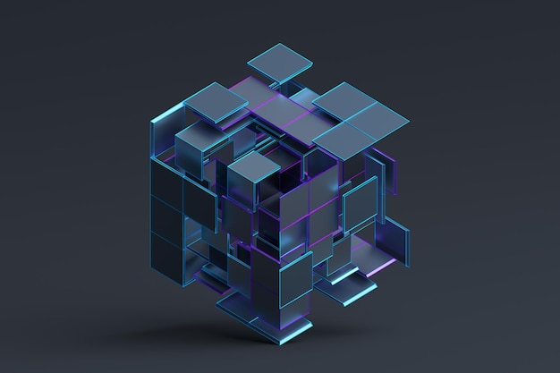 Abstract 3D Rendering of Geometric Shapes