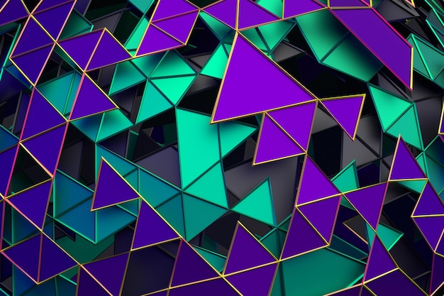 Abstract 3d rendering of geometric surface Composition with triangles Futuristic modern background design for poster cover branding banner placard