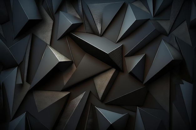 Abstract 3d rendering of low poly shape Futuristic background design Generative AI