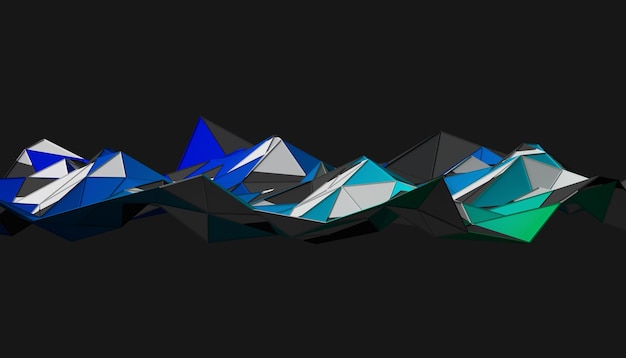 Abstract 3D Rendering of Polygonal Background