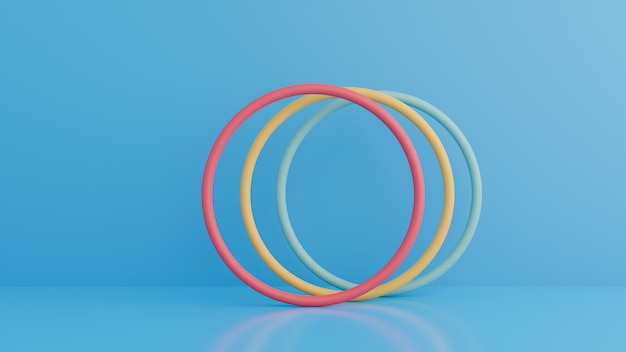 Abstract 3d rendering of a ring. Modern background with circle geometric shape.