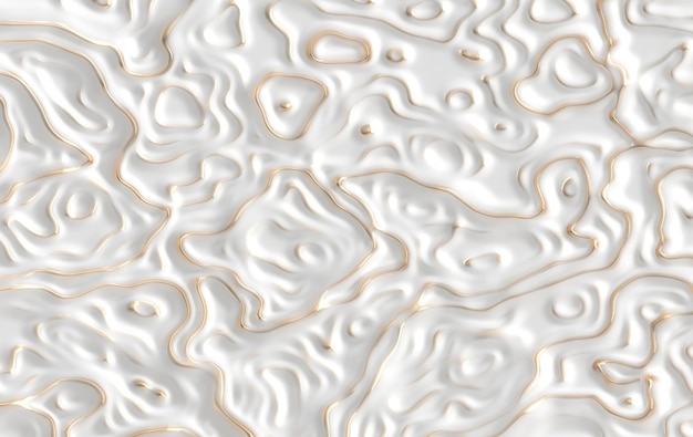 Abstract 3d rendering white and golden waves background