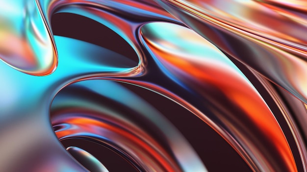 Abstract 3d shape of light iridescent background