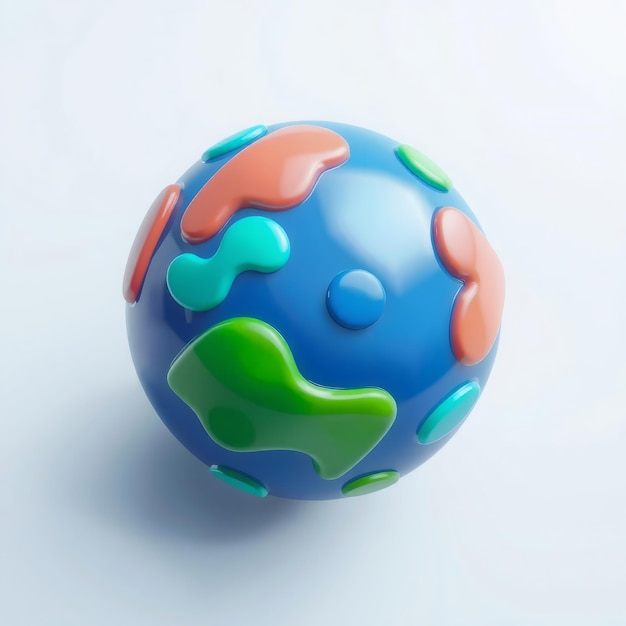 Abstract 3D sphere with colorful shapes