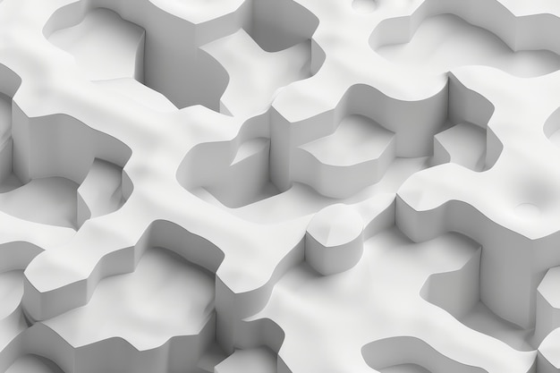 Photo abstract 3d white geometric pattern with organic shapes and shadows perfect for backgrounds textures