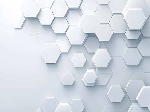 Photo abstract 3d white hexagon pattern background