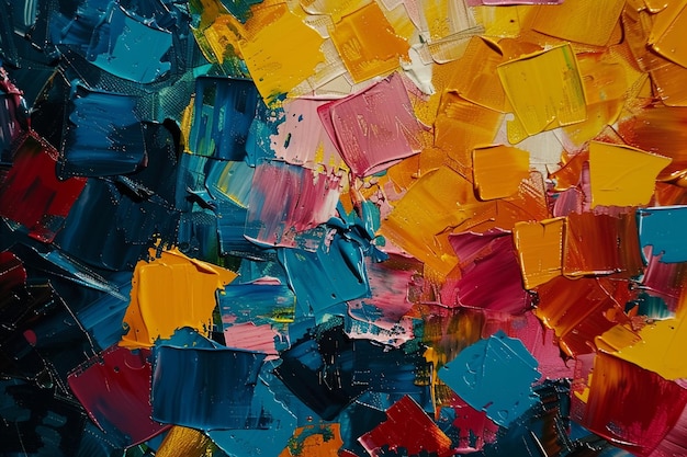 Abstract acrylic effect of variety of colourful shapes