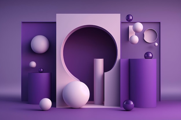 Abstract aesthetic violet environment for product display, created with generative AI