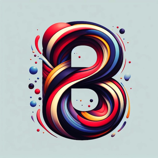 Abstract Alphabet Amorphous B Letter Design