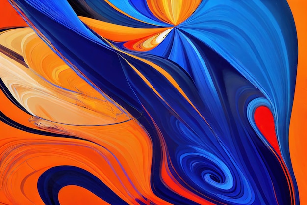 Abstract animation of colorfully twisting spiral of strokes